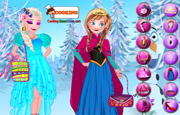 Elsa With Anna Dressup